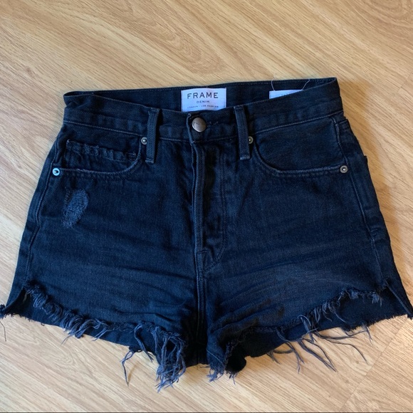 FRAME high waited denim shorts - Picture 1 of 3